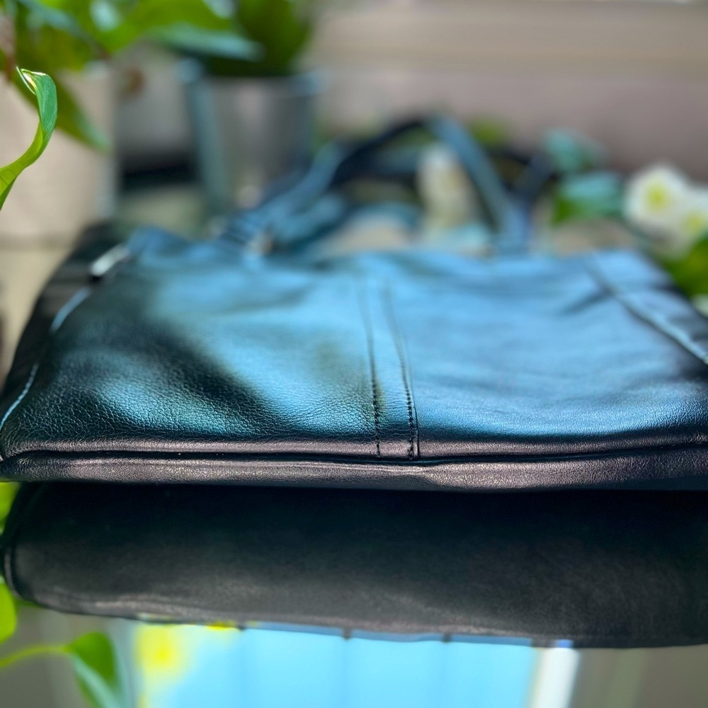 Giani Bernini Nappa Classic Leather Tote Bag Large Black Purse with Pockets​​​ - Picture 4 of 16